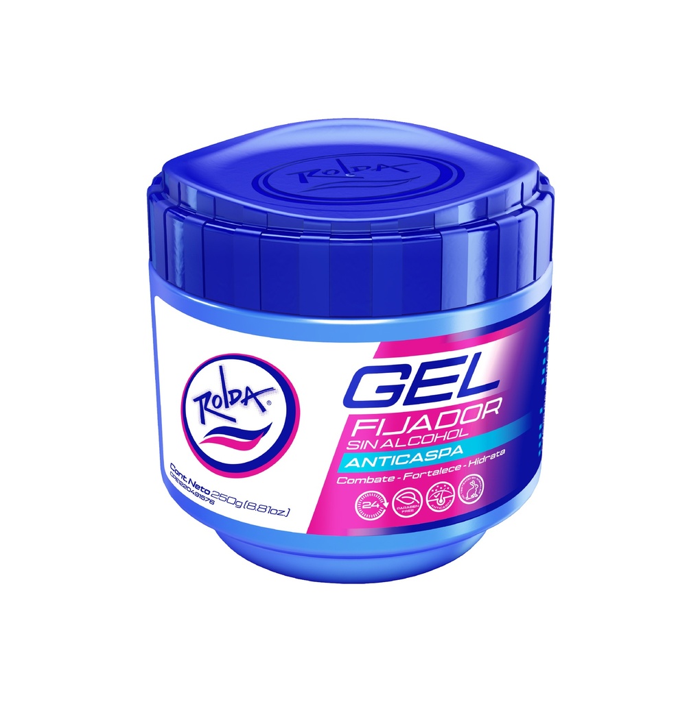 Rolda Gel Fijador Anticaspa Azul  250g