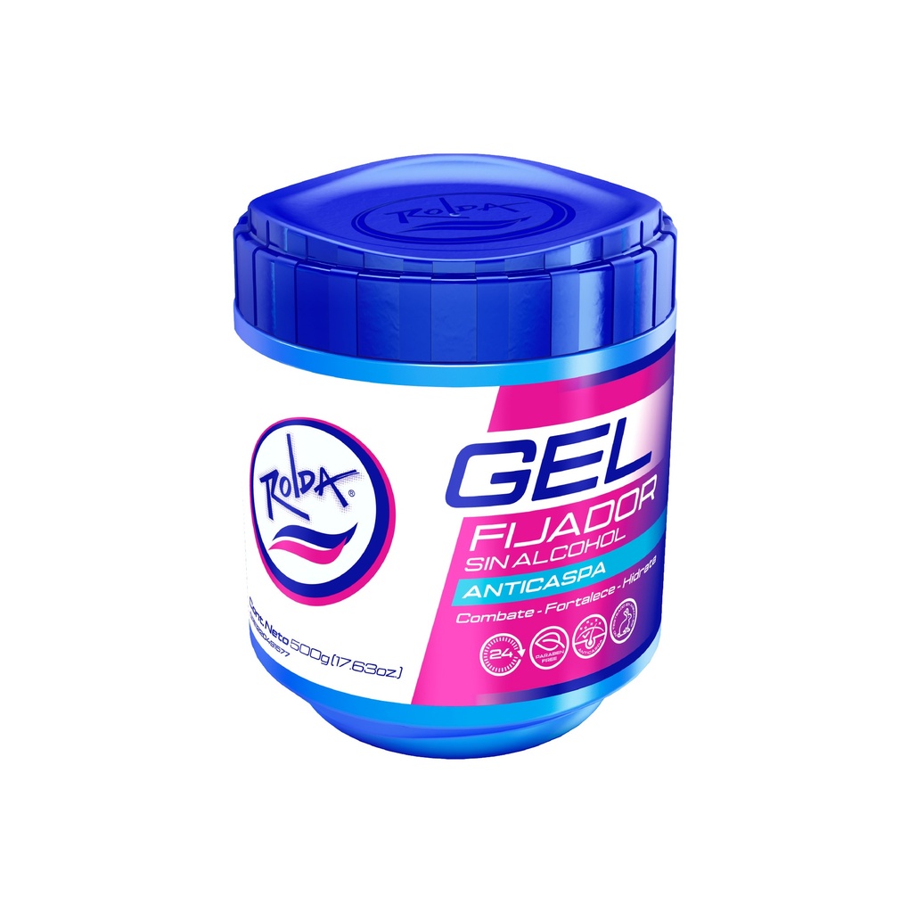 Rolda Gel Fijador Anticaspa Azul  500g